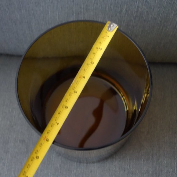 Amber Color Glass Cylinder Waste Basket - Picture 6 of 7